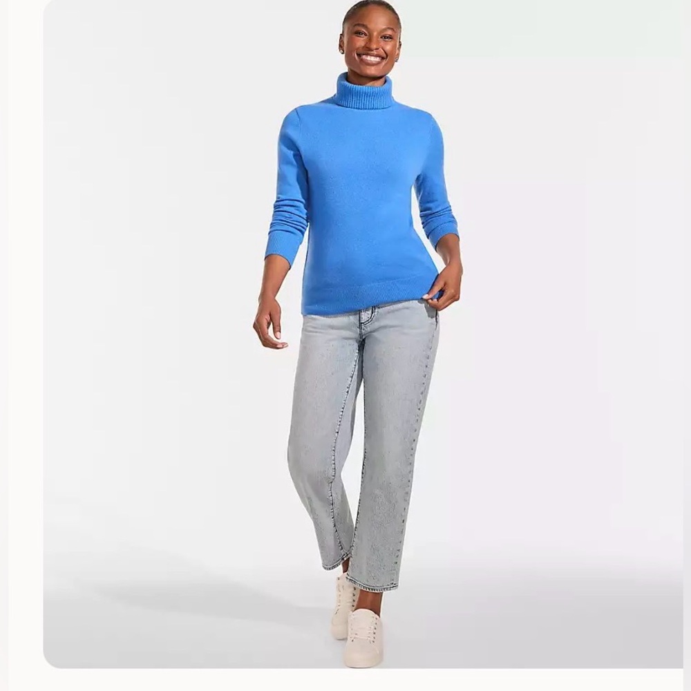 Lands' End, Women's,Bright Blue,Turtleneck Sweater, cashmere, NWT, size medium